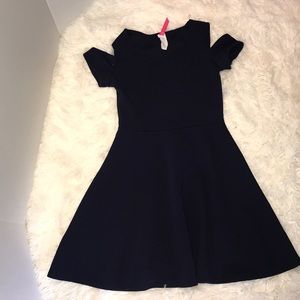 Cute 4 U Navy Blue Cold Shoulder Dress